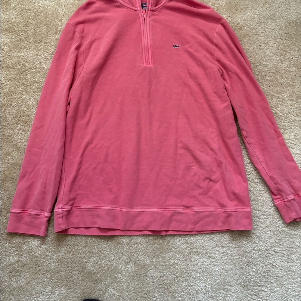 Vineyard Vines Men's Coral/Pink Zip-Up Sweater